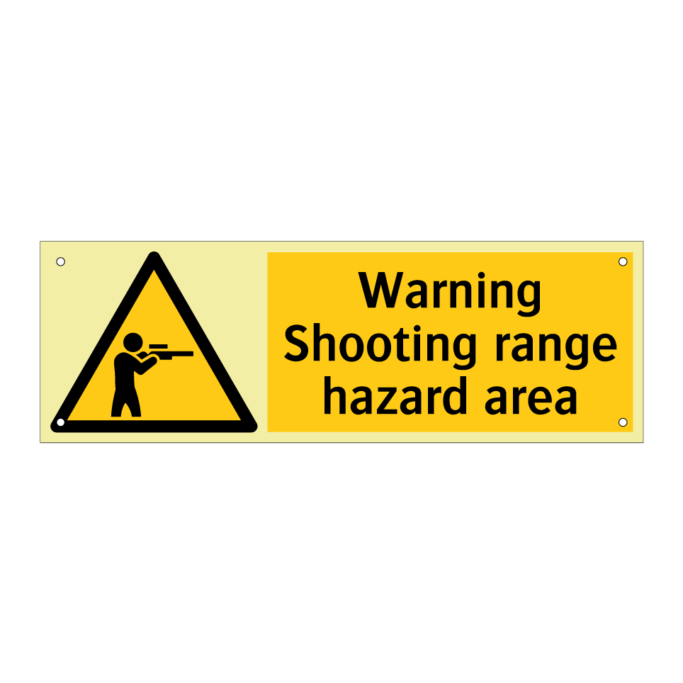 Warning Shooting range hazard area