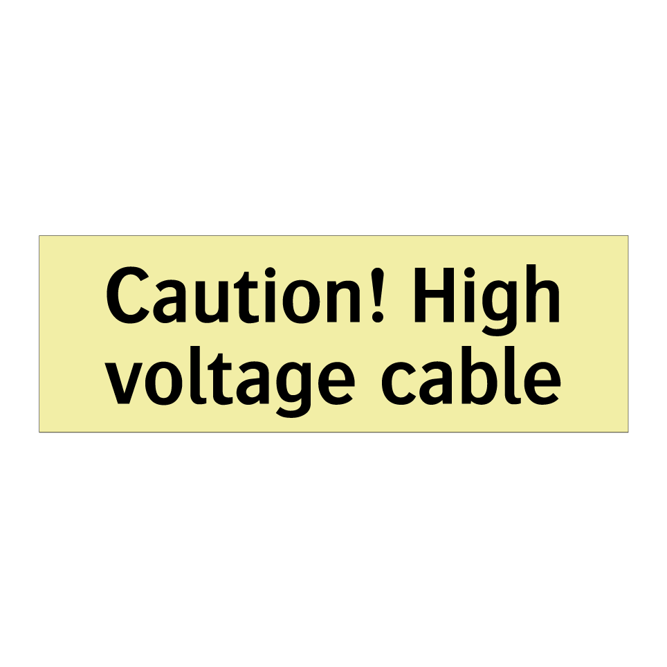 Caution! High voltage cable