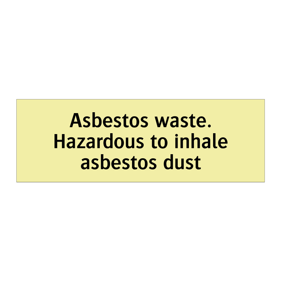 Asbestos waste. Hazardous to inhale asbestos dust
