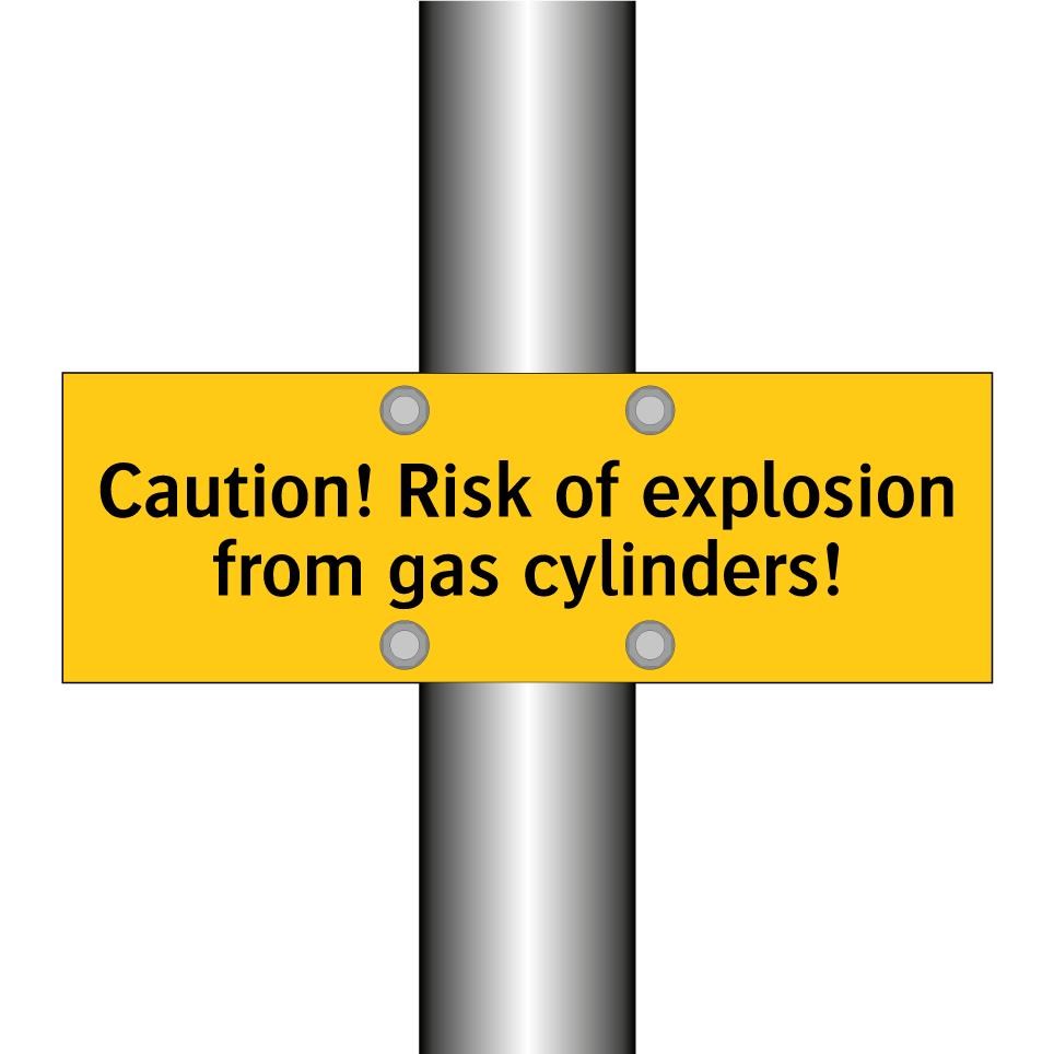 Caution! Risk of explosion from gas cylinders!