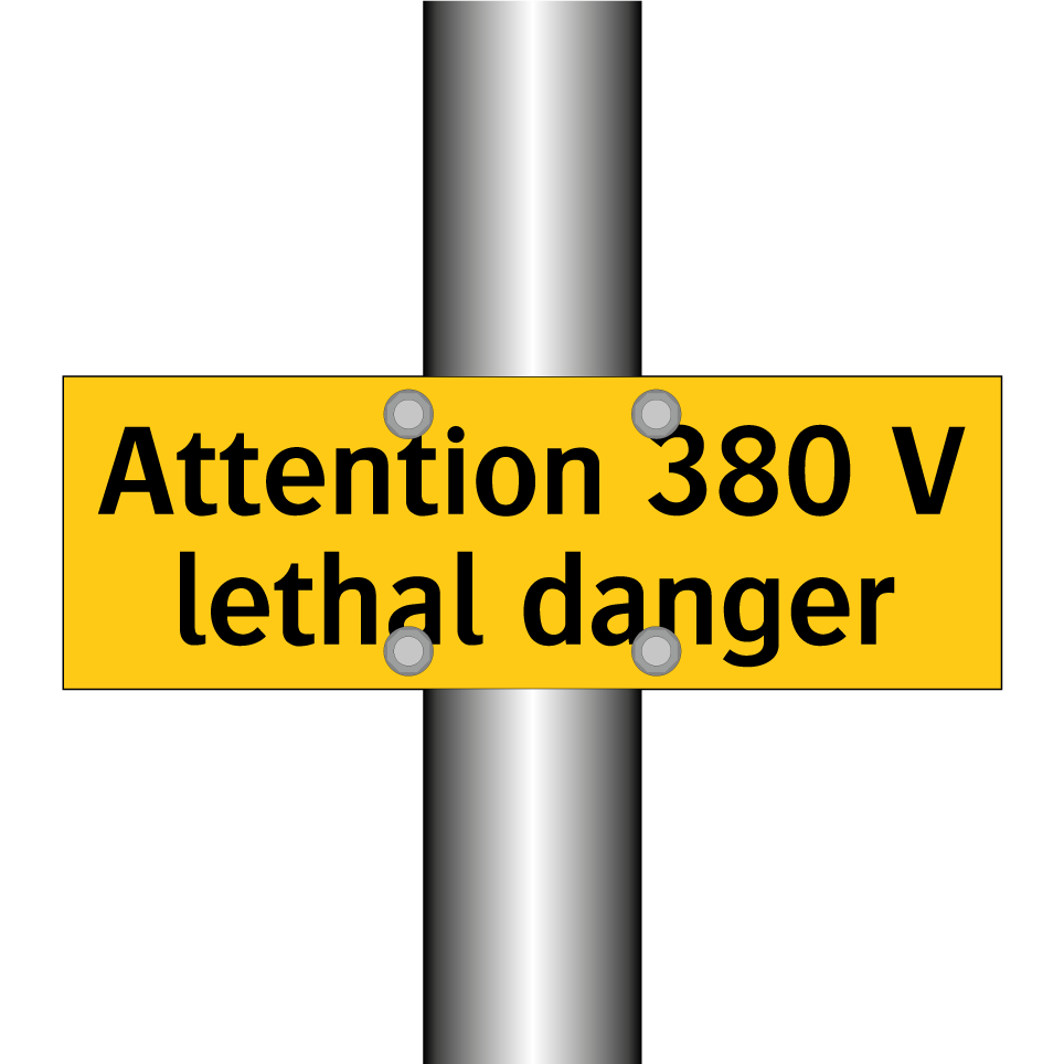Attention 380 V lethal danger