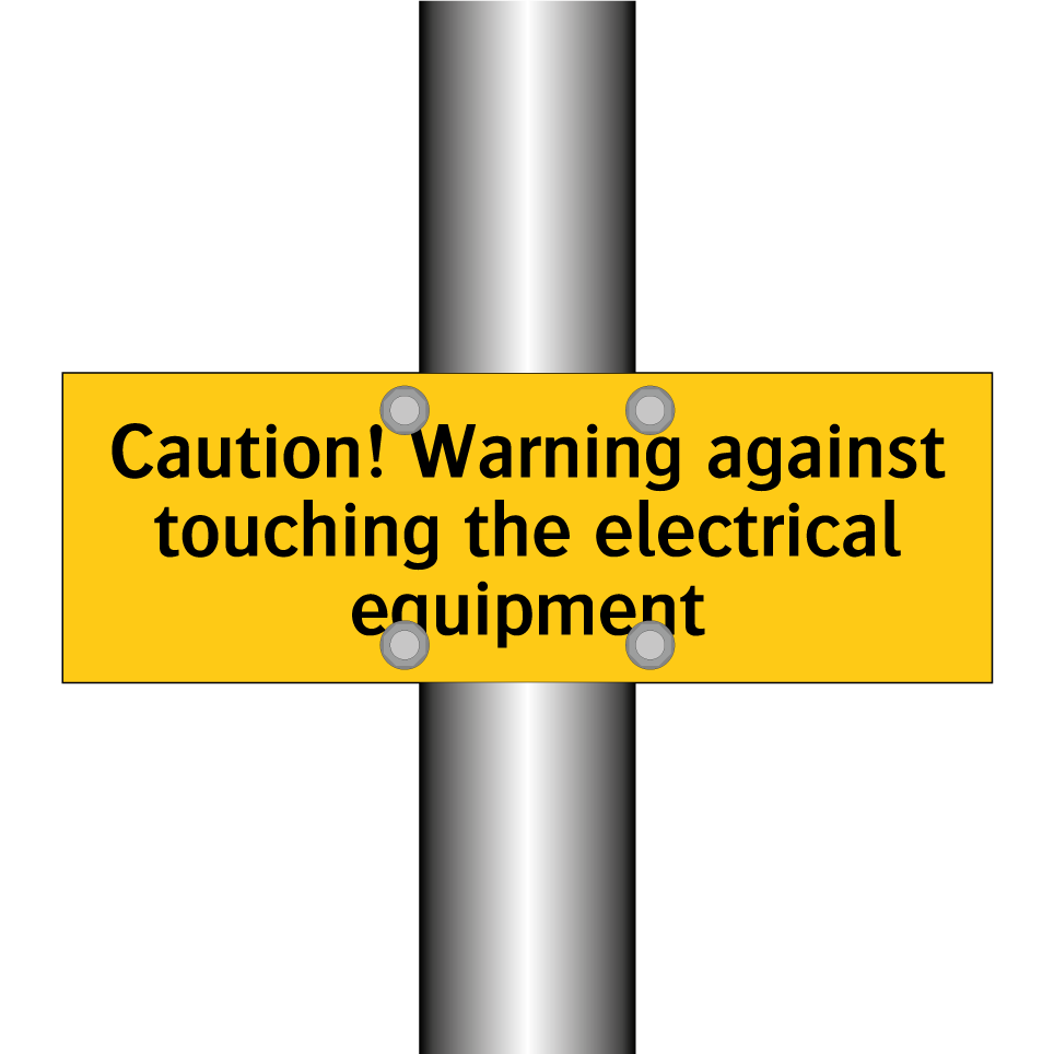 Caution! Warning against touching the electrical equipment