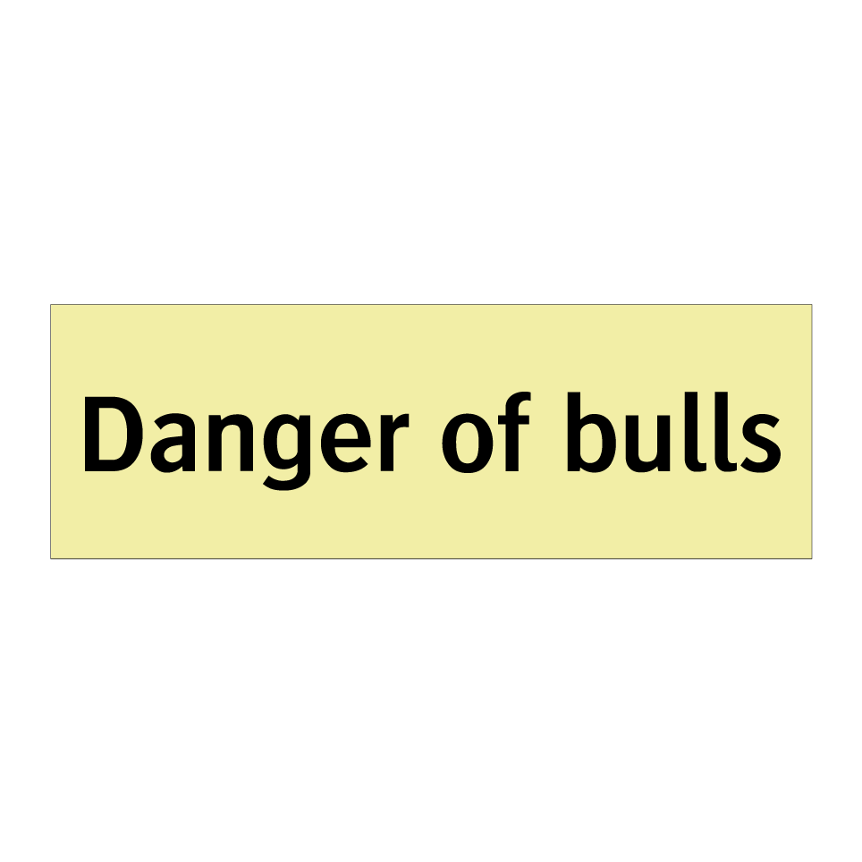 Danger of bulls