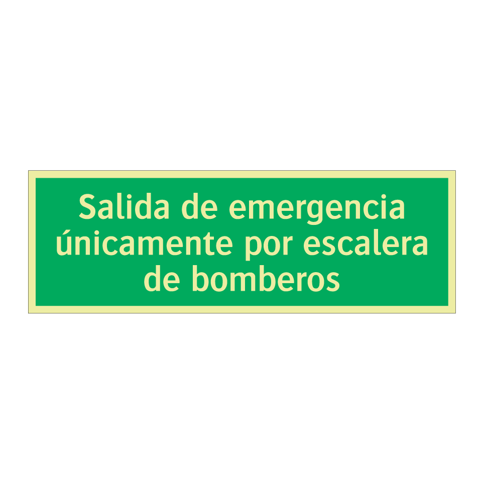 Salida de emergencia únicamente por escalera de bomberos