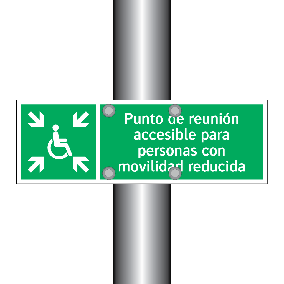 Punto de reunión accesible para personas con movilidad reducida