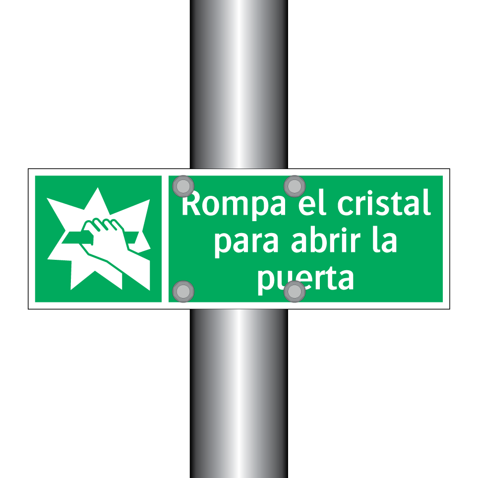 Rompa el cristal para abrir la puerta