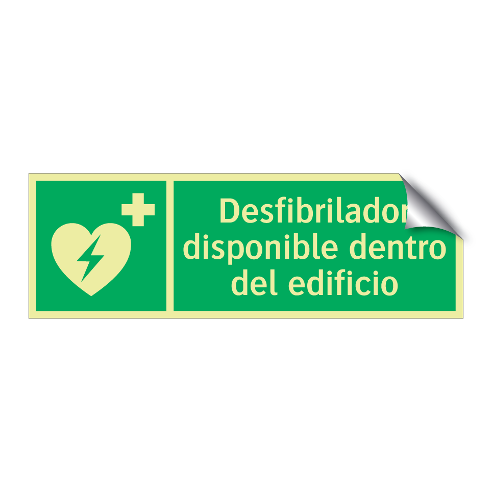 Desfibrilador disponible dentro del edificio