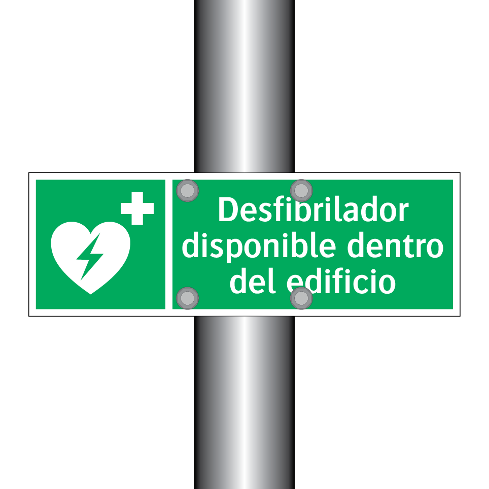 Desfibrilador disponible dentro del edificio