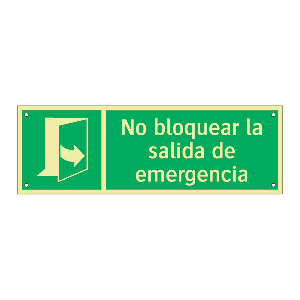 No bloquear la salida de emergencia