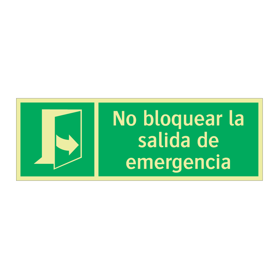 No bloquear la salida de emergencia