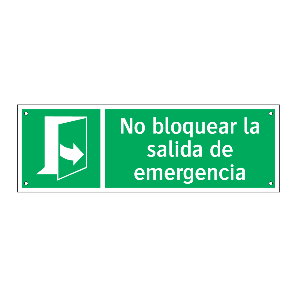 No bloquear la salida de emergencia
