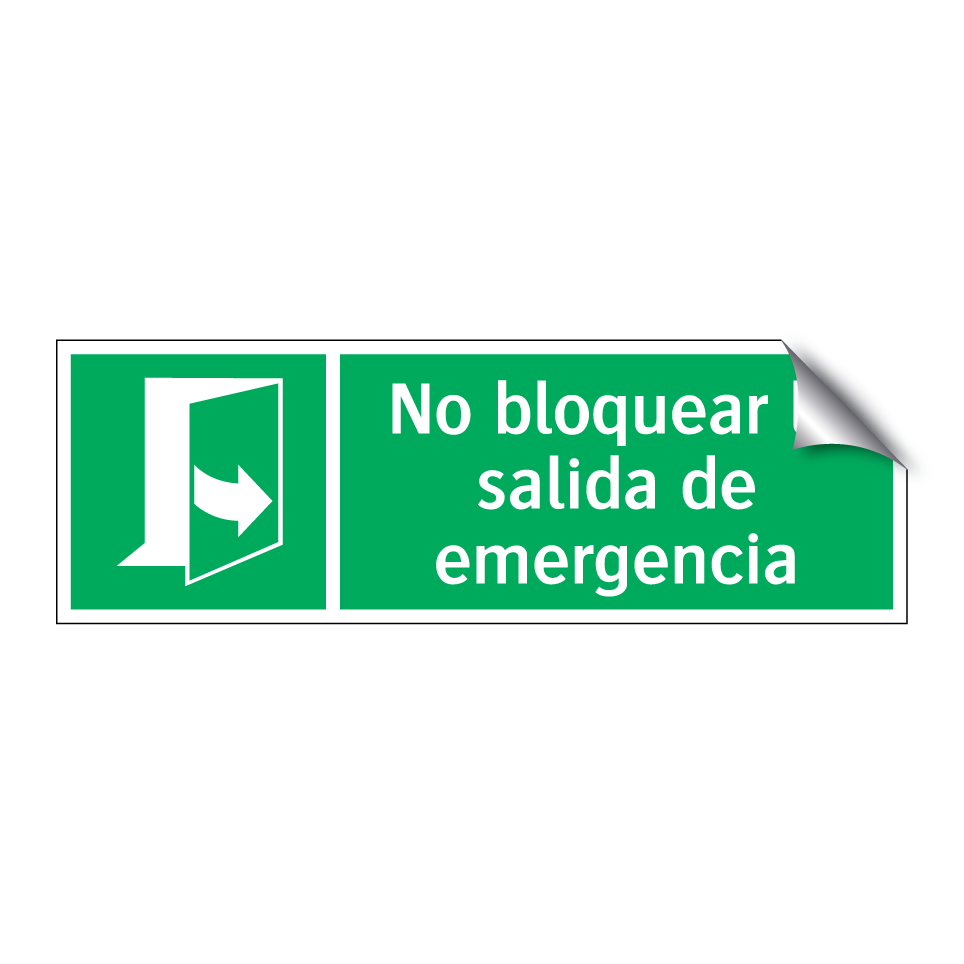 No bloquear la salida de emergencia
