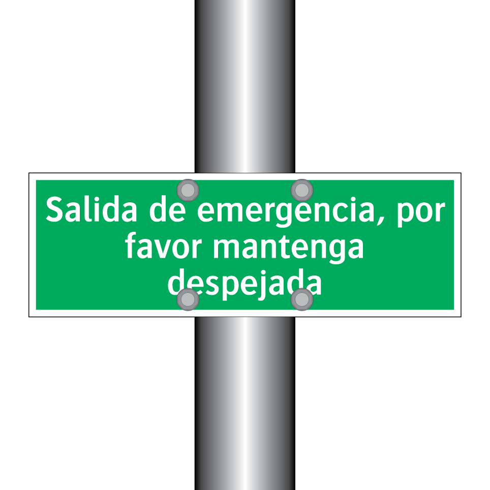Salida de emergencia, por favor mantenga despejada