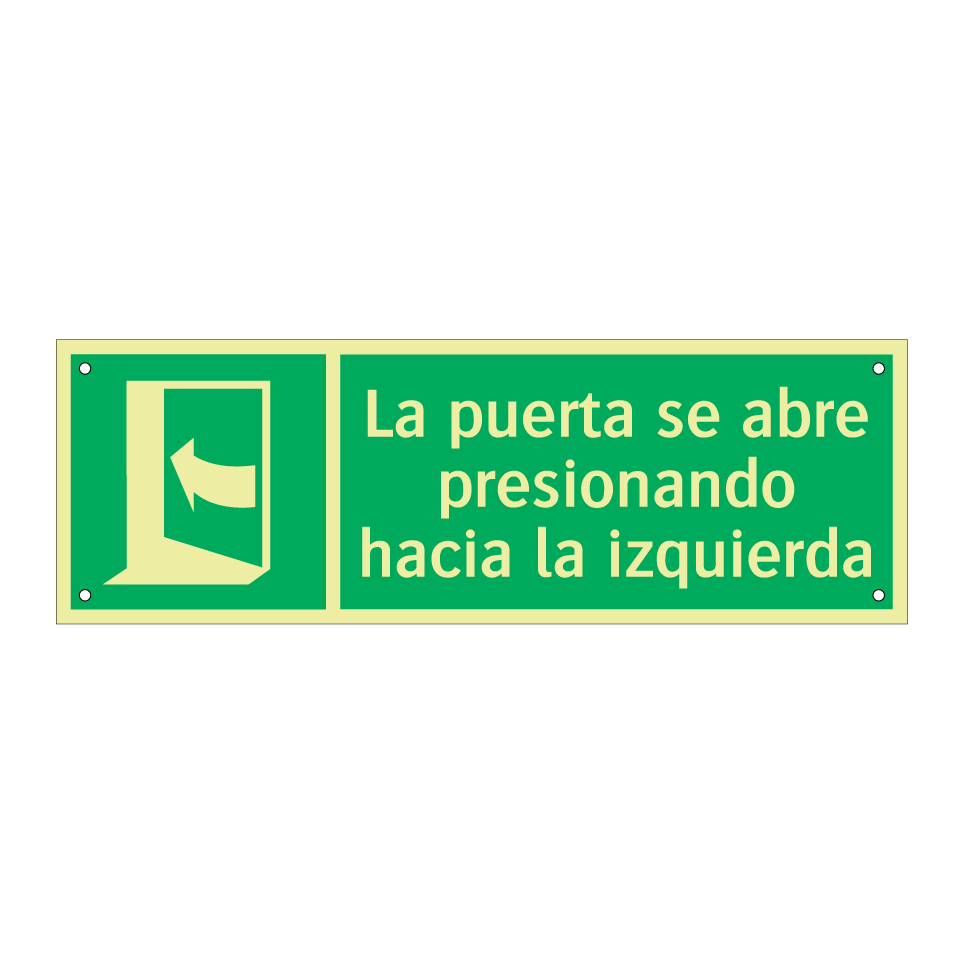 La puerta se abre presionando hacia la izquierda