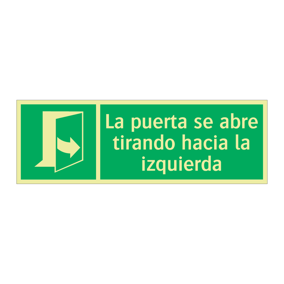 La puerta se abre tirando hacia la izquierda