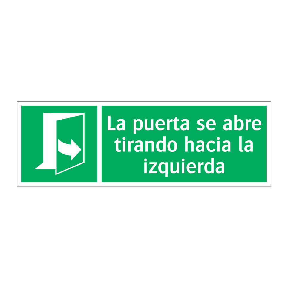 La puerta se abre tirando hacia la izquierda