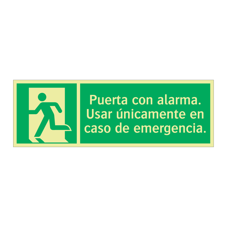 Puerta con alarma. Usar únicamente en caso de emergencia.