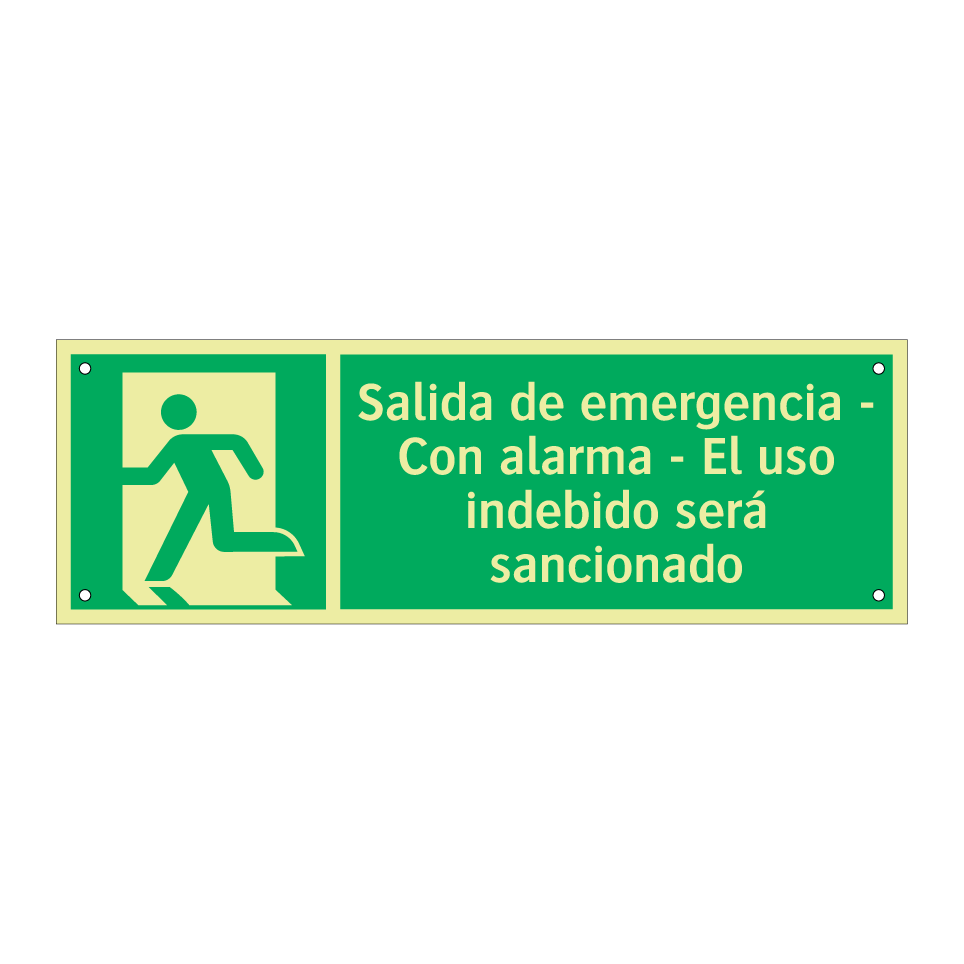 Salida de emergencia - Con alarma - El uso indebido será sancionado