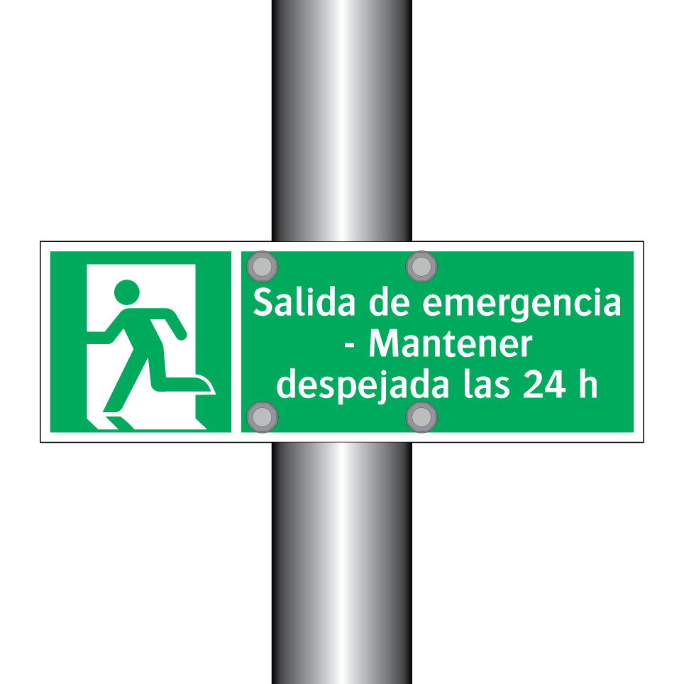 Salida de emergencia - Mantener despejada las 24 h