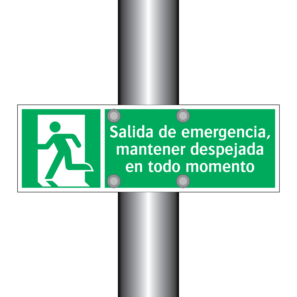 Salida de emergencia, mantener despejada en todo momento