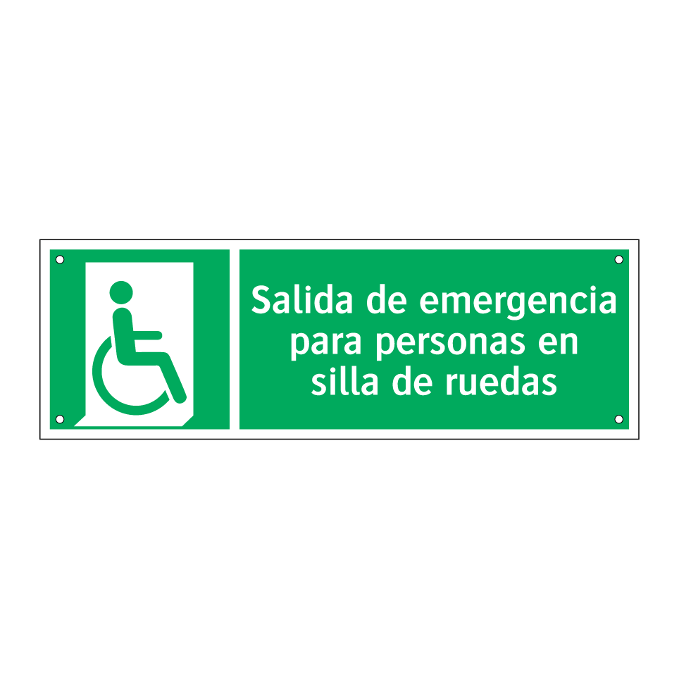 Salida de emergencia para personas en silla de ruedas