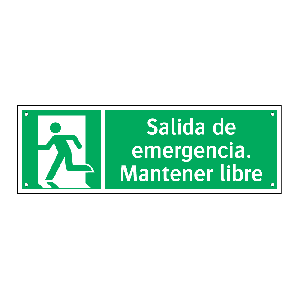 Salida de emergencia. Mantener libre