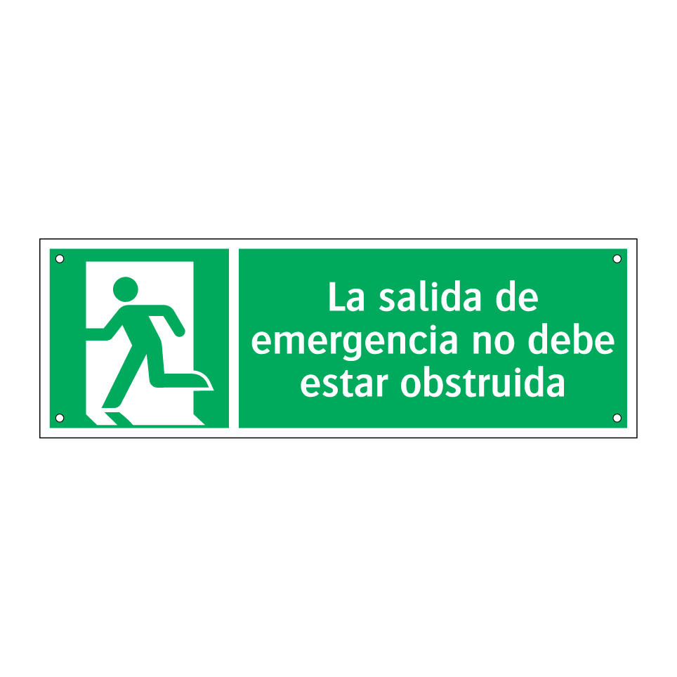 La salida de emergencia no debe estar obstruida