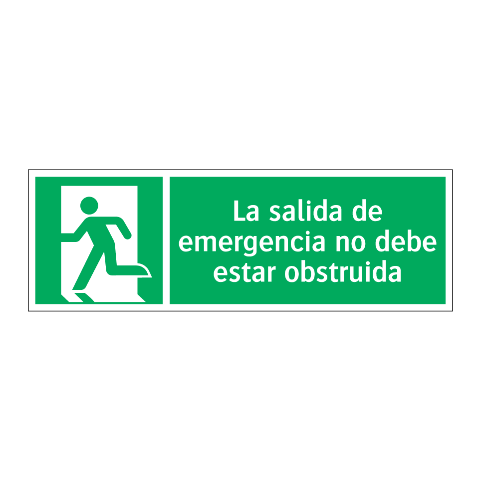 La salida de emergencia no debe estar obstruida