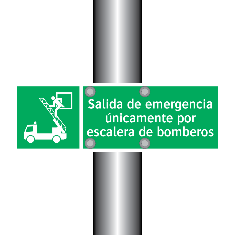 Salida de emergencia únicamente por escalera de bomberos