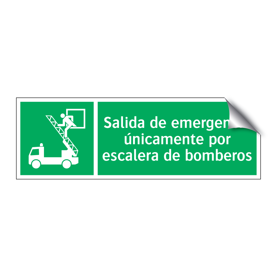 Salida de emergencia únicamente por escalera de bomberos
