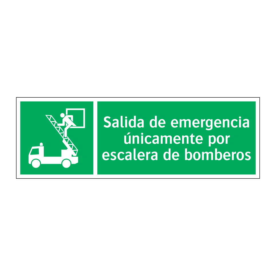 Salida de emergencia únicamente por escalera de bomberos