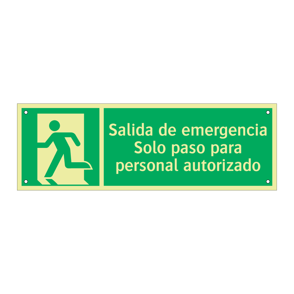 Salida de emergencia Solo paso para personal autorizado