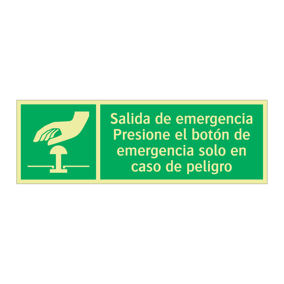 Salida de emergencia Presione el botón de emergencia solo en caso de peligro