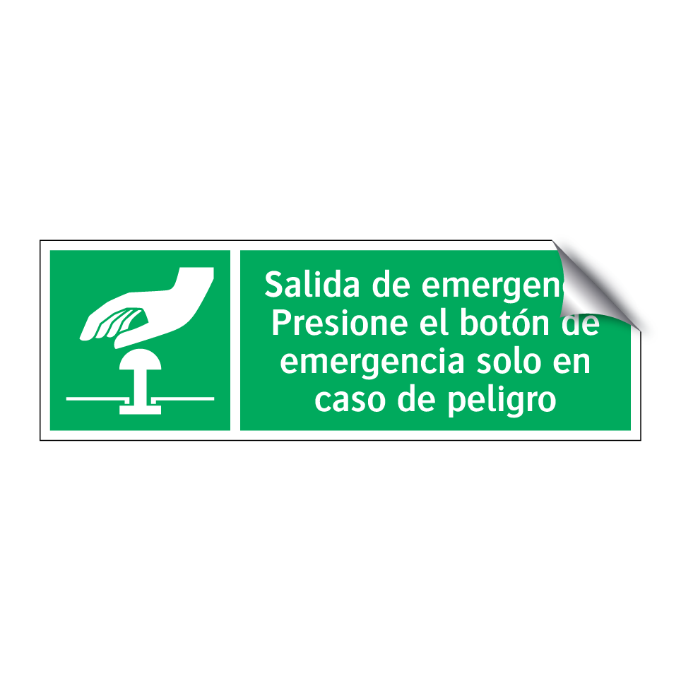 Salida de emergencia Presione el botón de emergencia solo en caso de peligro
