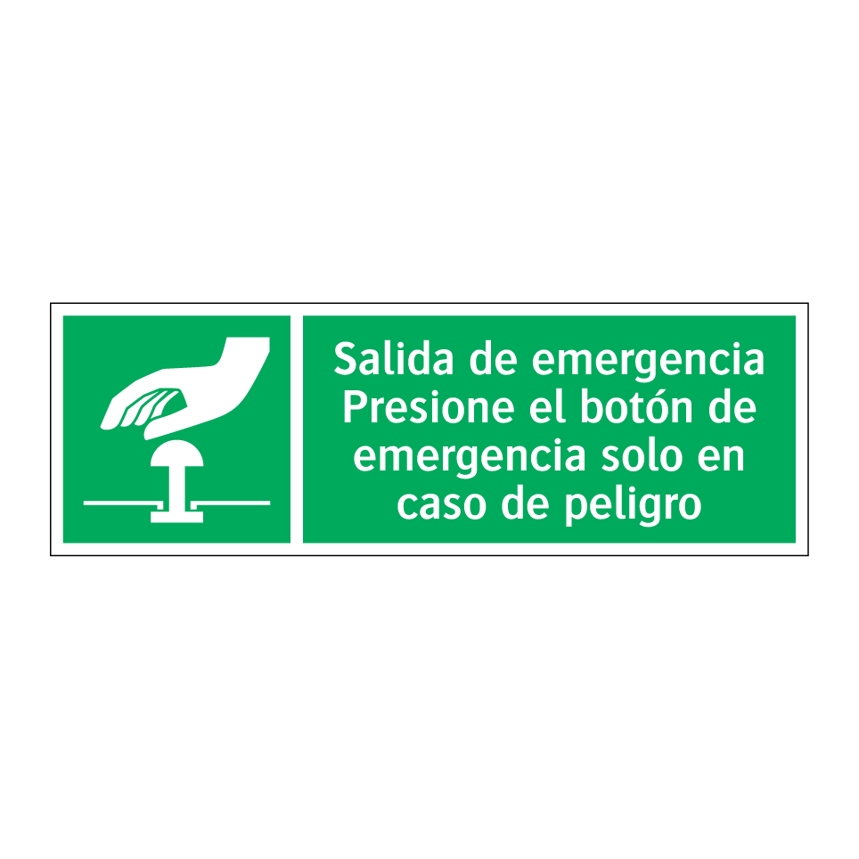 Salida de emergencia Presione el botón de emergencia solo en caso de peligro