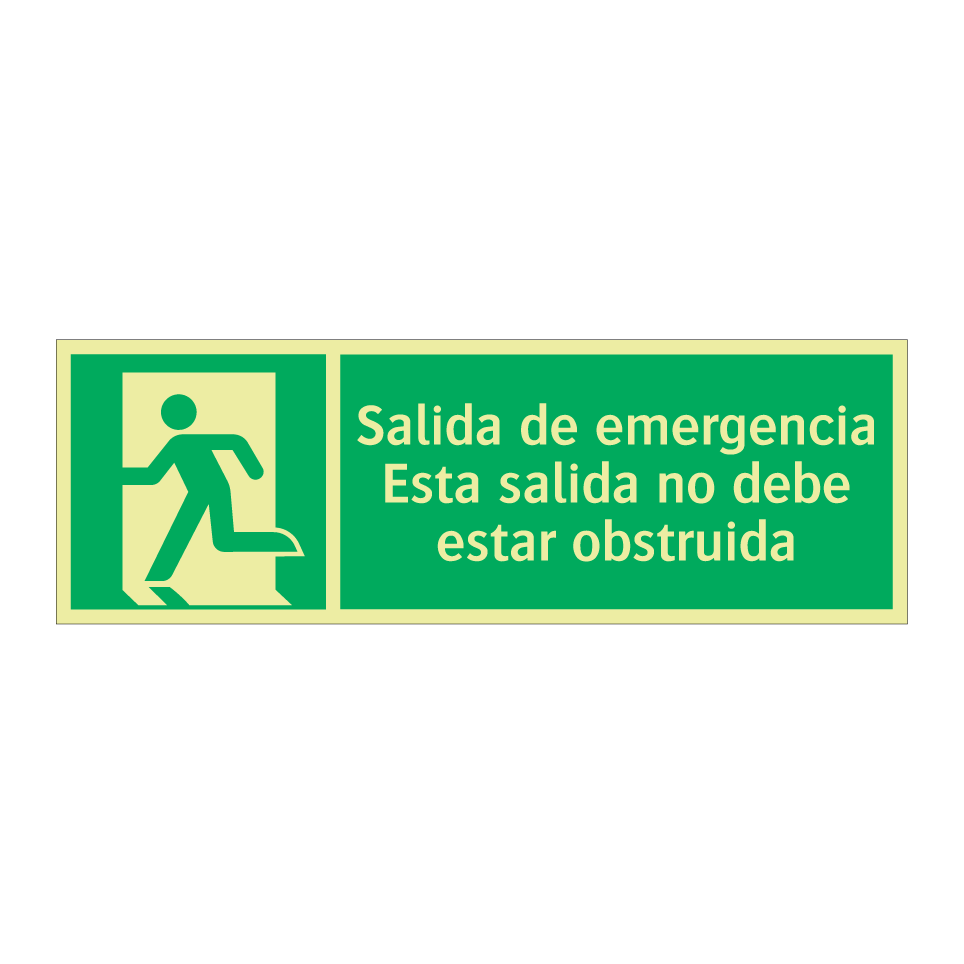 Salida de emergencia Esta salida no debe estar obstruida