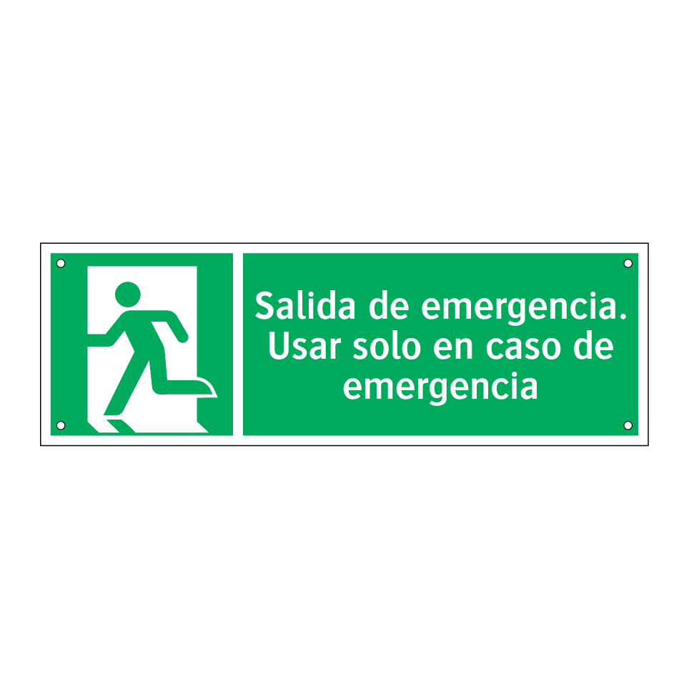 Salida de emergencia. Usar solo en caso de emergencia