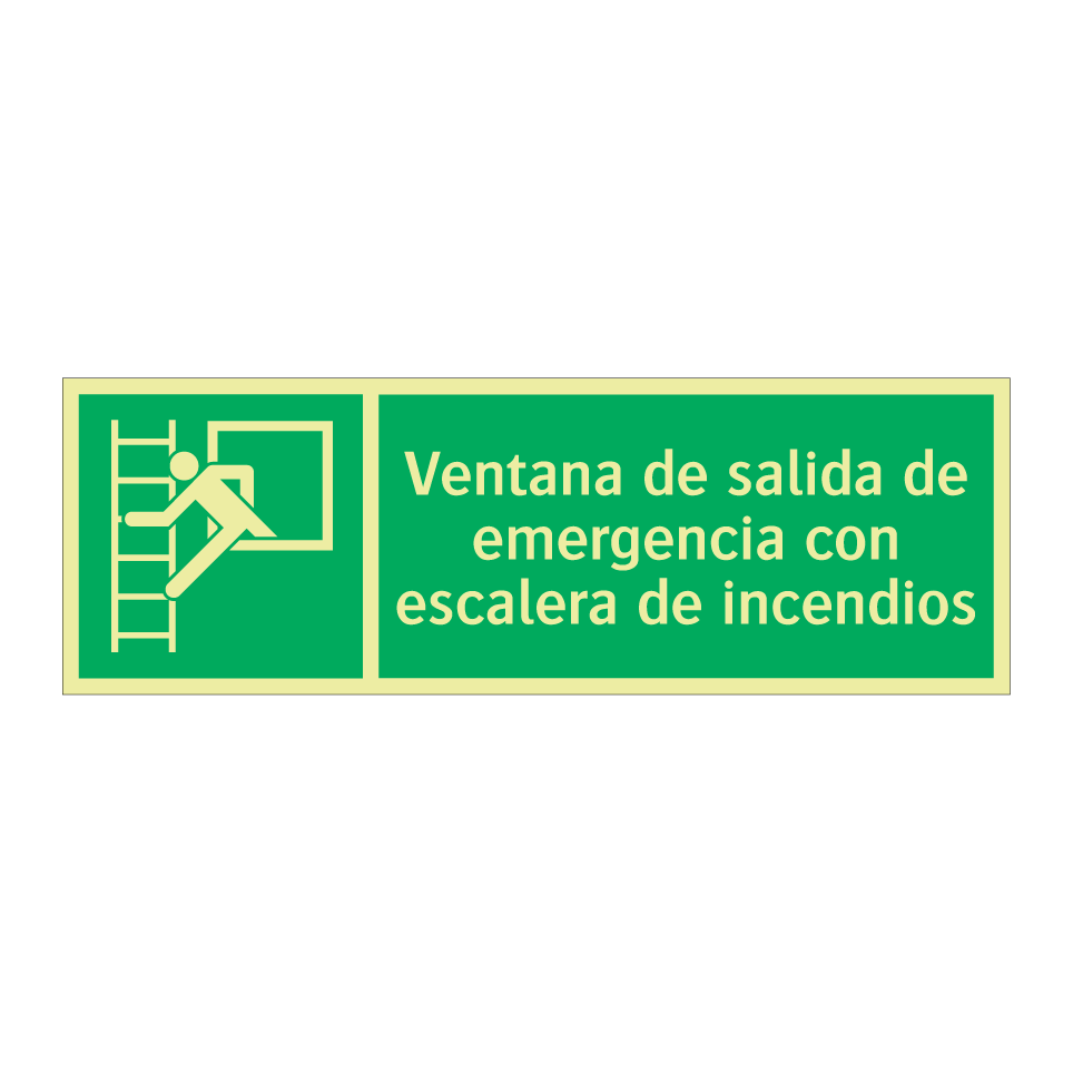Ventana de salida de emergencia con escalera de incendios