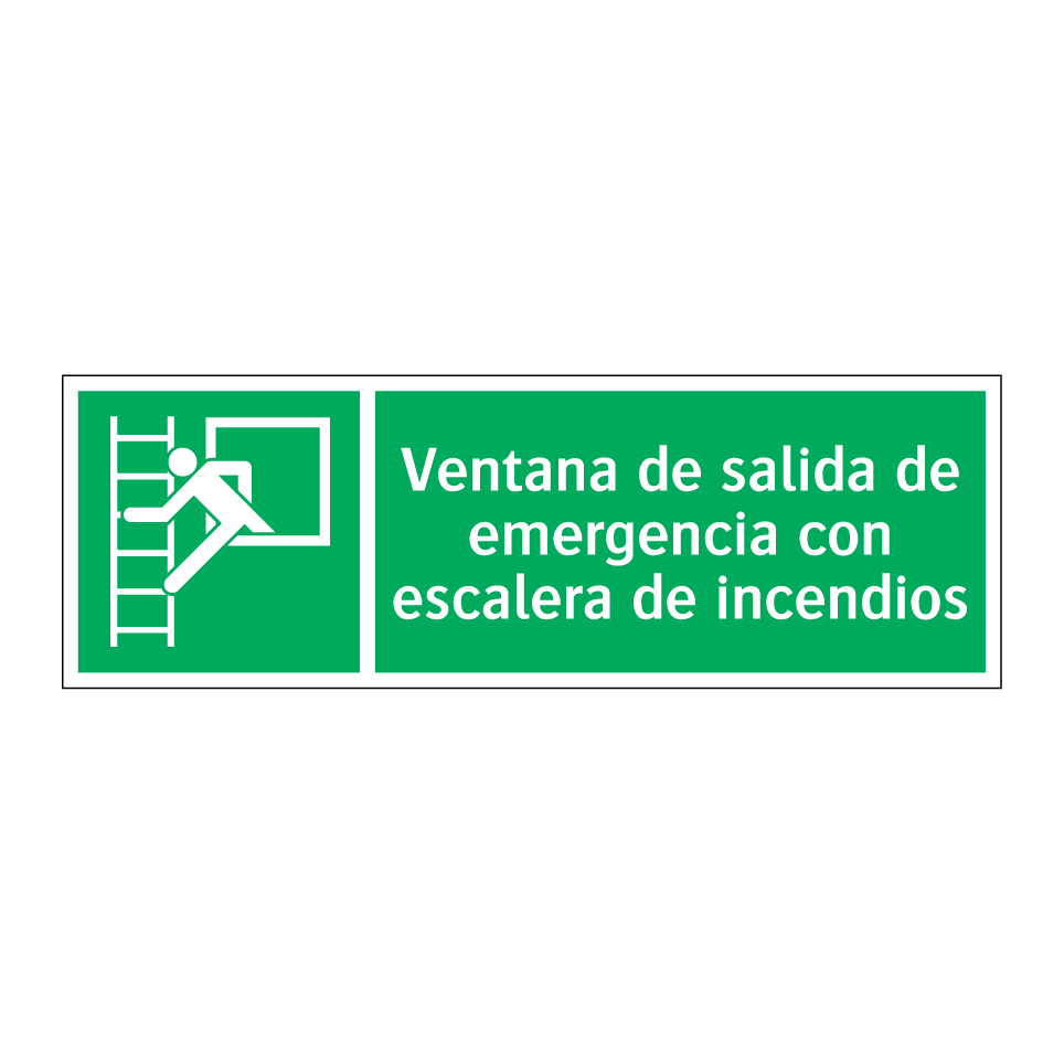 Ventana de salida de emergencia con escalera de incendios