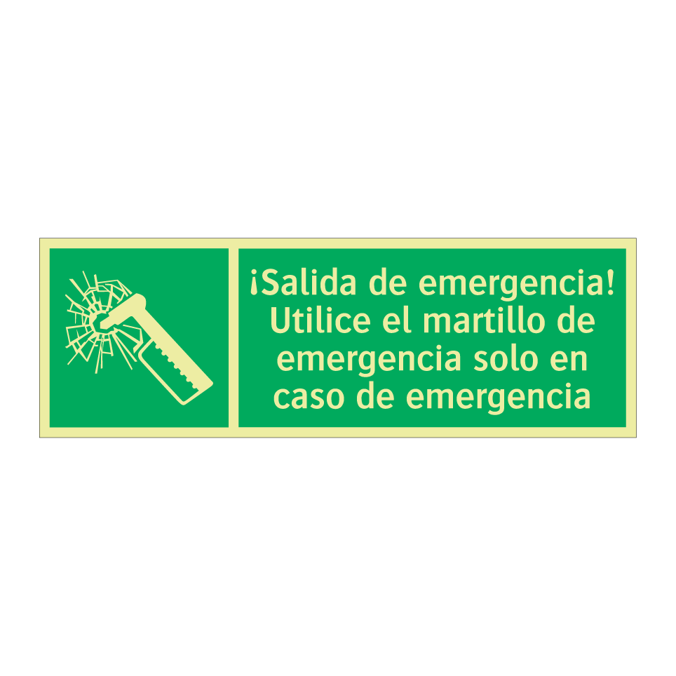 ¡Salida de emergencia! Utilice el martillo de emergencia solo en caso de emergencia