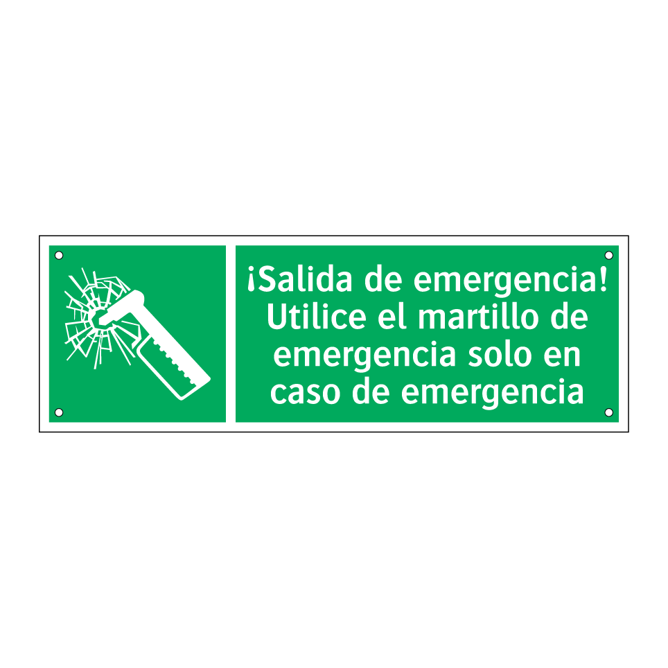 ¡Salida de emergencia! Utilice el martillo de emergencia solo en caso de emergencia