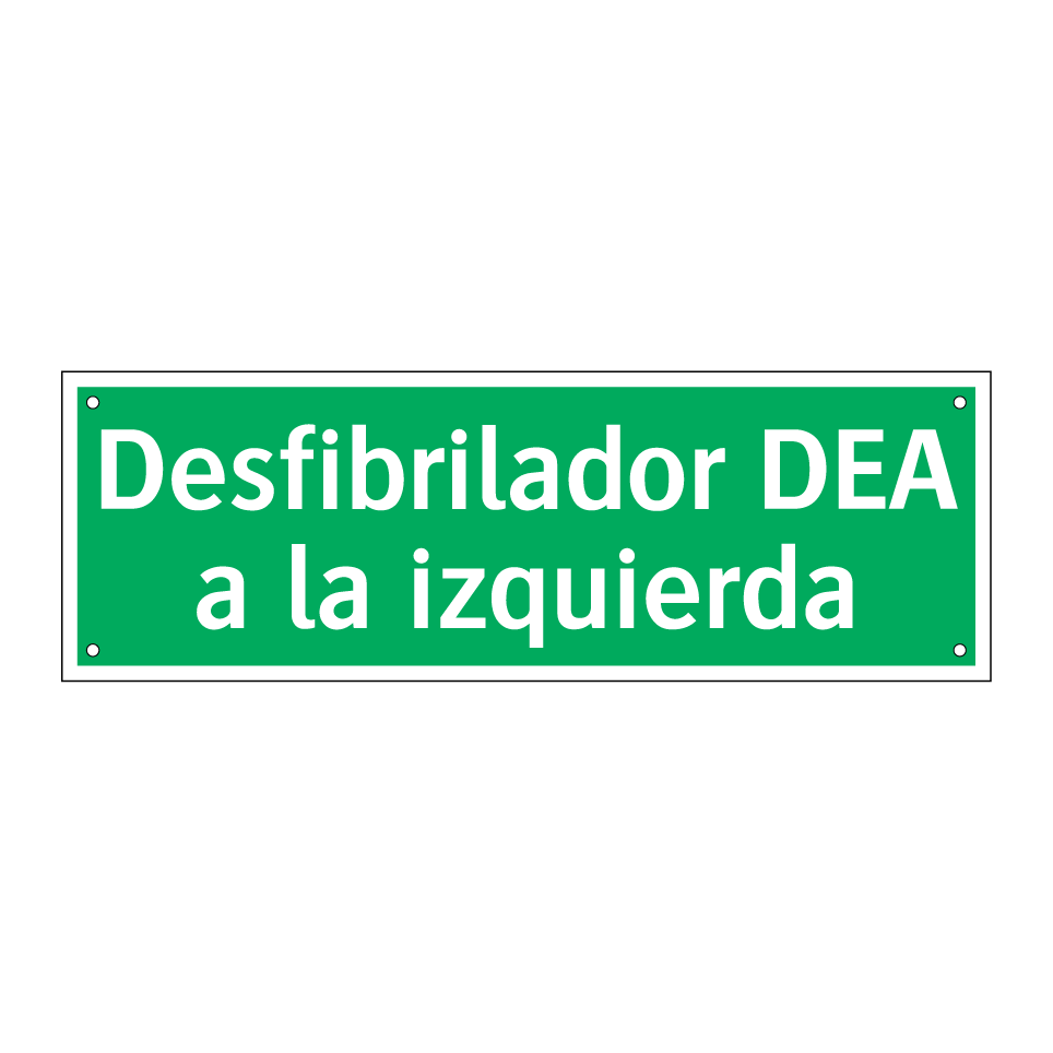 Desfibrilador DEA a la izquierda