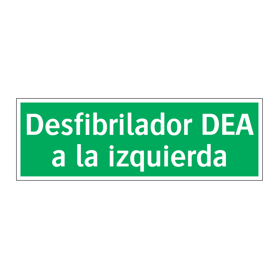 Desfibrilador DEA a la izquierda