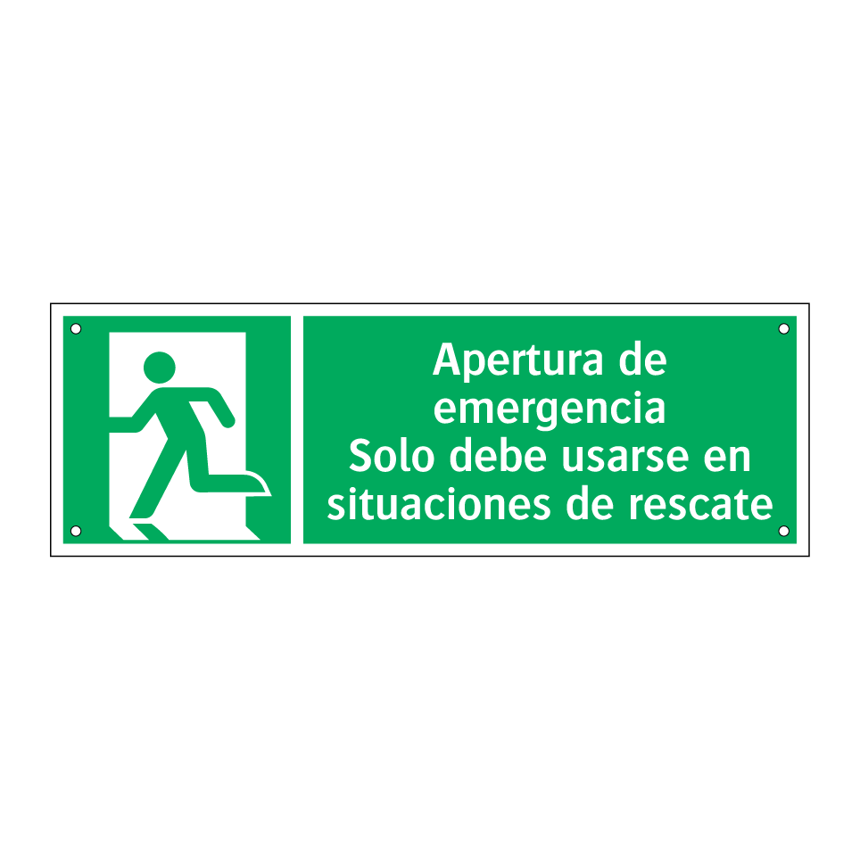 Apertura de emergencia Solo debe usarse en situaciones de rescate