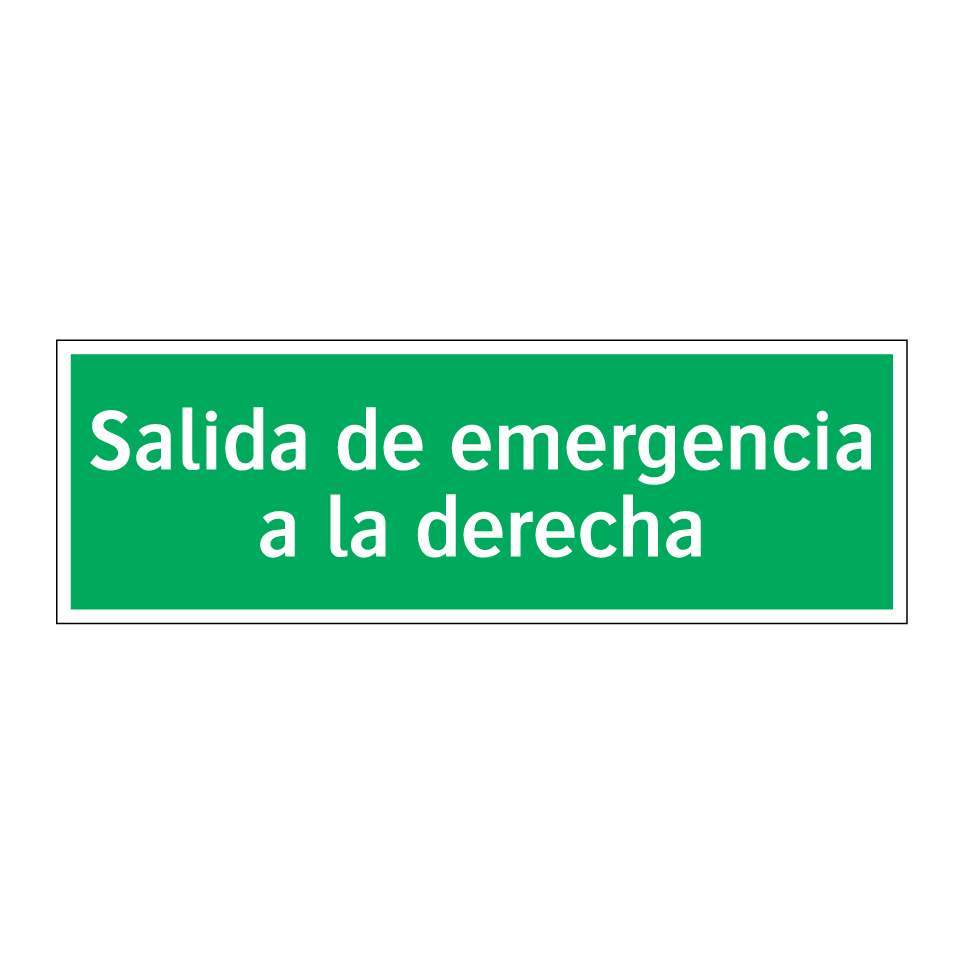 Salida de emergencia a la derecha