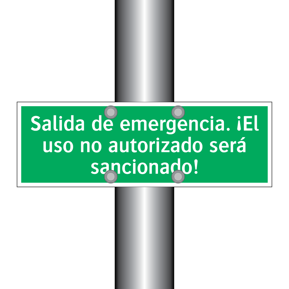 Salida de emergencia. ¡El uso no autorizado será sancionado!