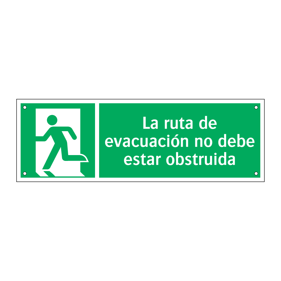La ruta de evacuación no debe estar obstruida