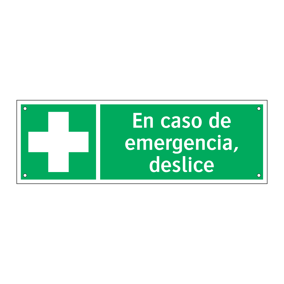 En caso de emergencia, deslice