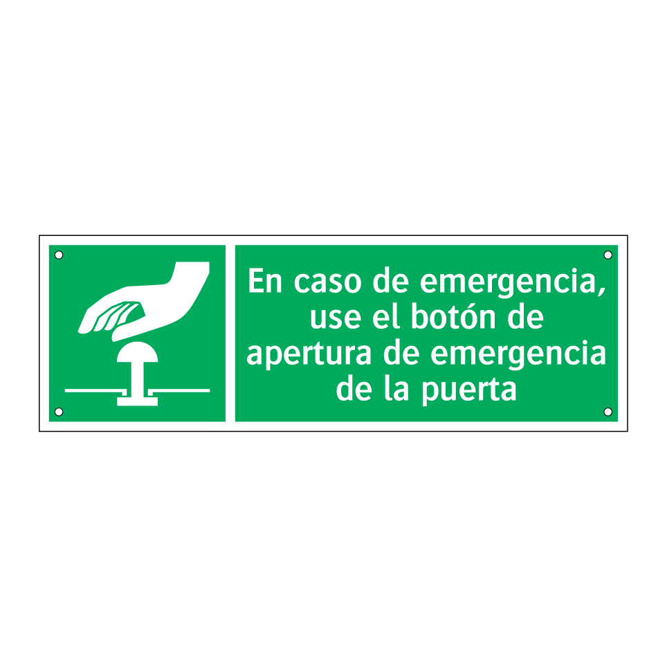 En caso de emergencia, use el botón de apertura de emergencia de la puerta
