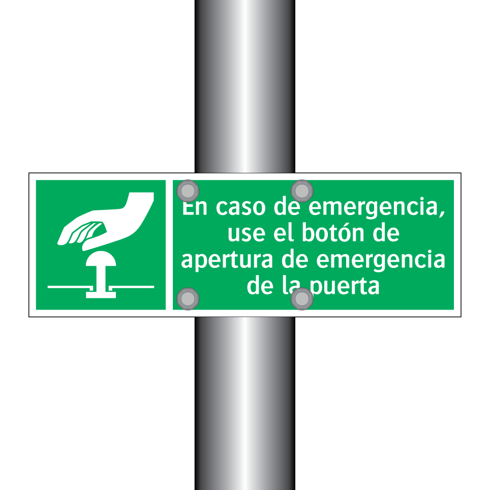 En caso de emergencia, use el botón de apertura de emergencia de la puerta
